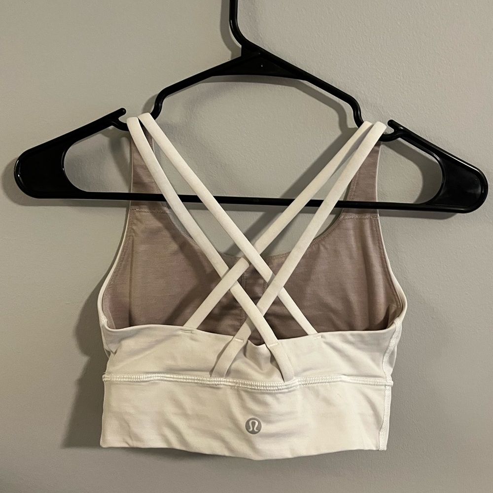 lululemon athletica White and Beige Strappy Sports Bra